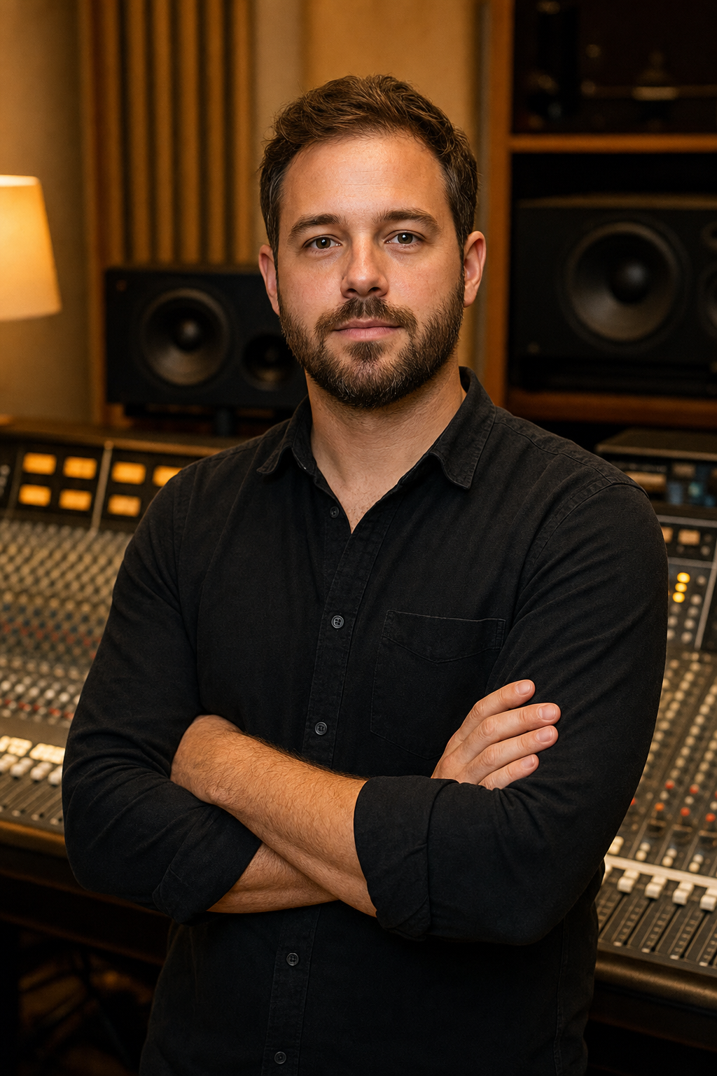 Isaiah Cross, founder of Waveform Audio Co., in his Sacramento studio